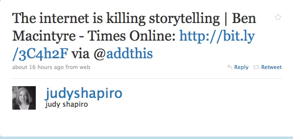 Judy Shapiro Tweet